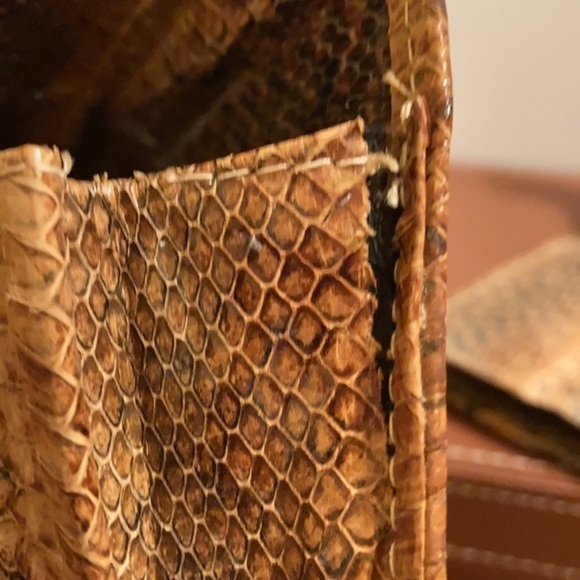Snakeskin convertible clutch and matching wallet
